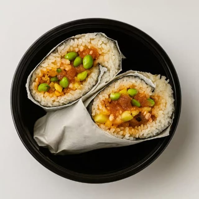 Salmon Bomb Burrito.